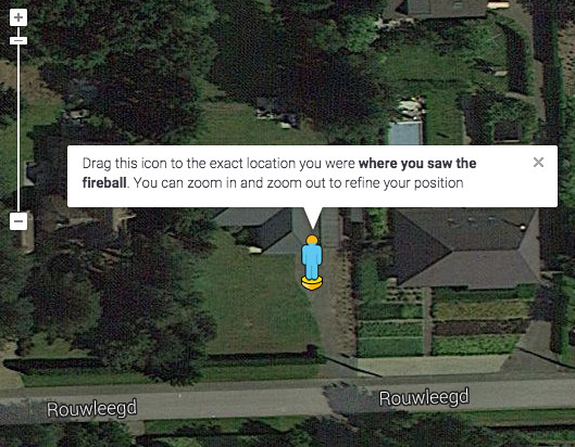 Figure 1. Google Maps view to select the location of the observation.
