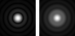 PSF of a circular pinhole, far away (left) and close by (right)